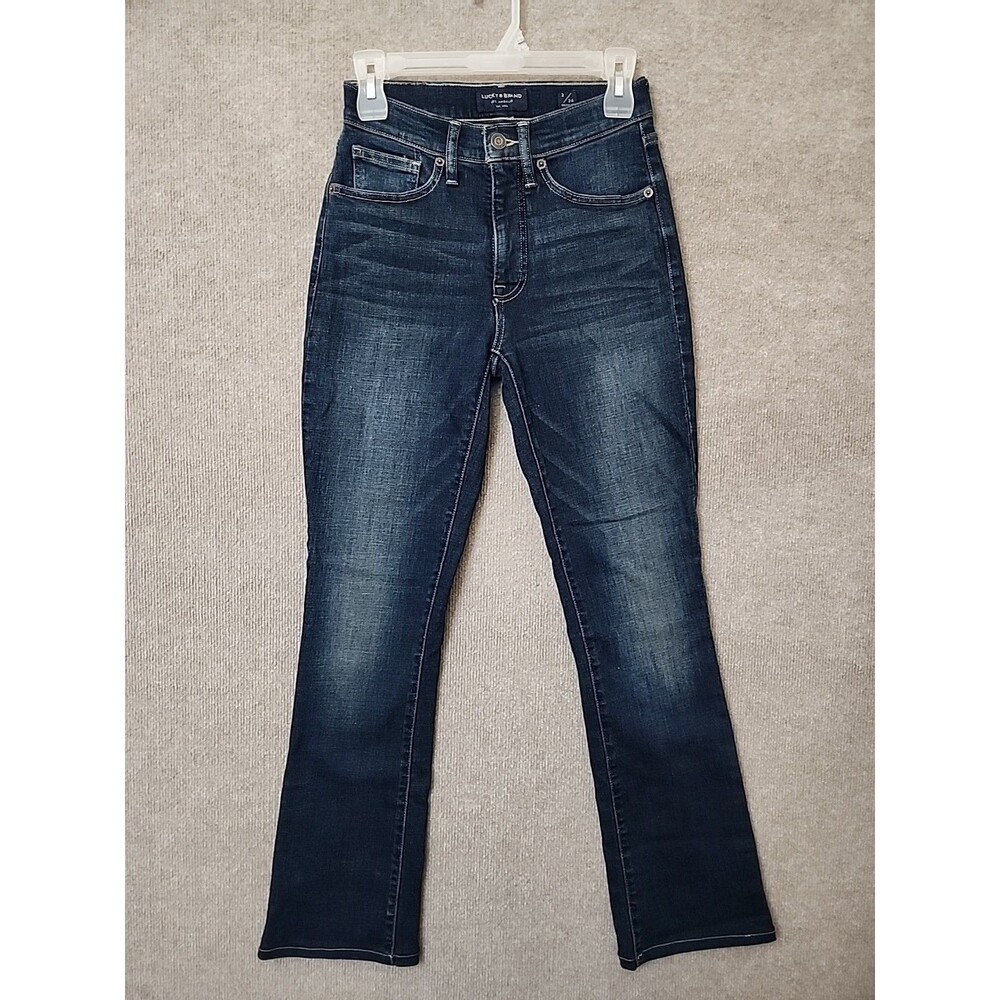 Lucky Brand Bridgette High Rise Boot Cut Jeans Women 2 26 Blue Dark Wash Stretch